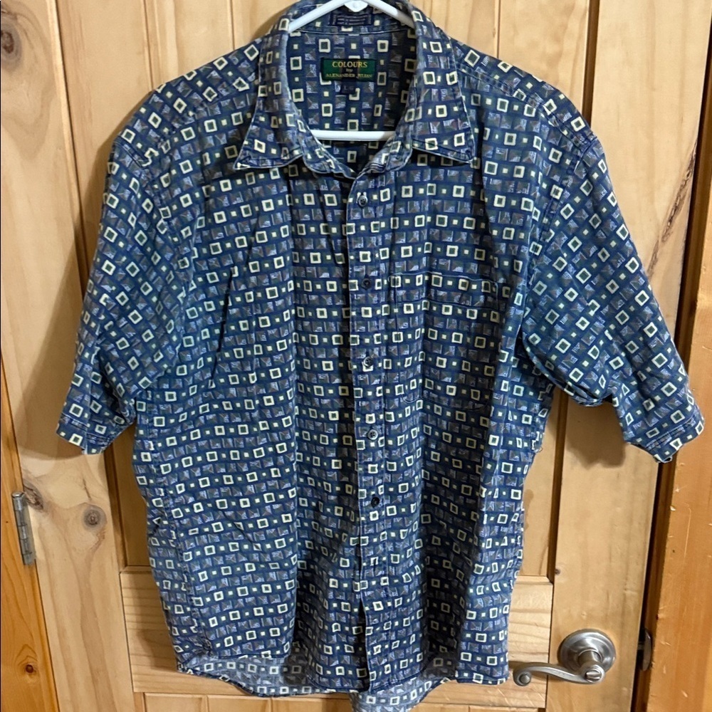 Croft & Barrow Men's Blue Geometric Casual Shirt